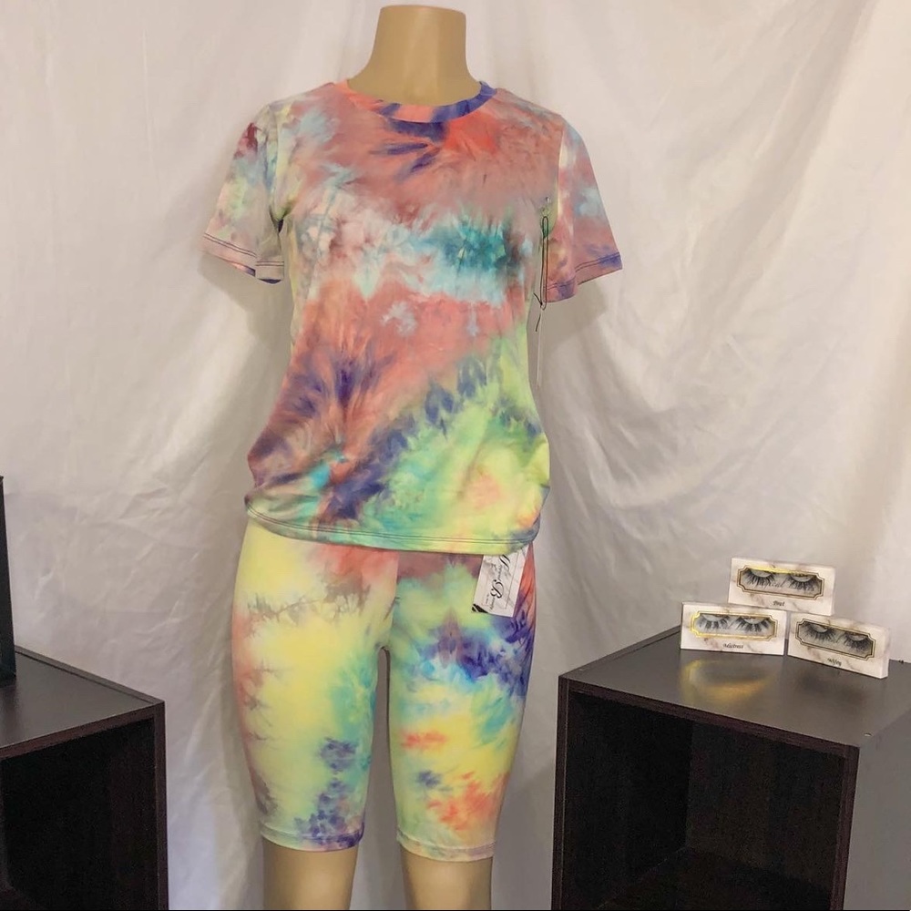 Tye Dye biker short and top